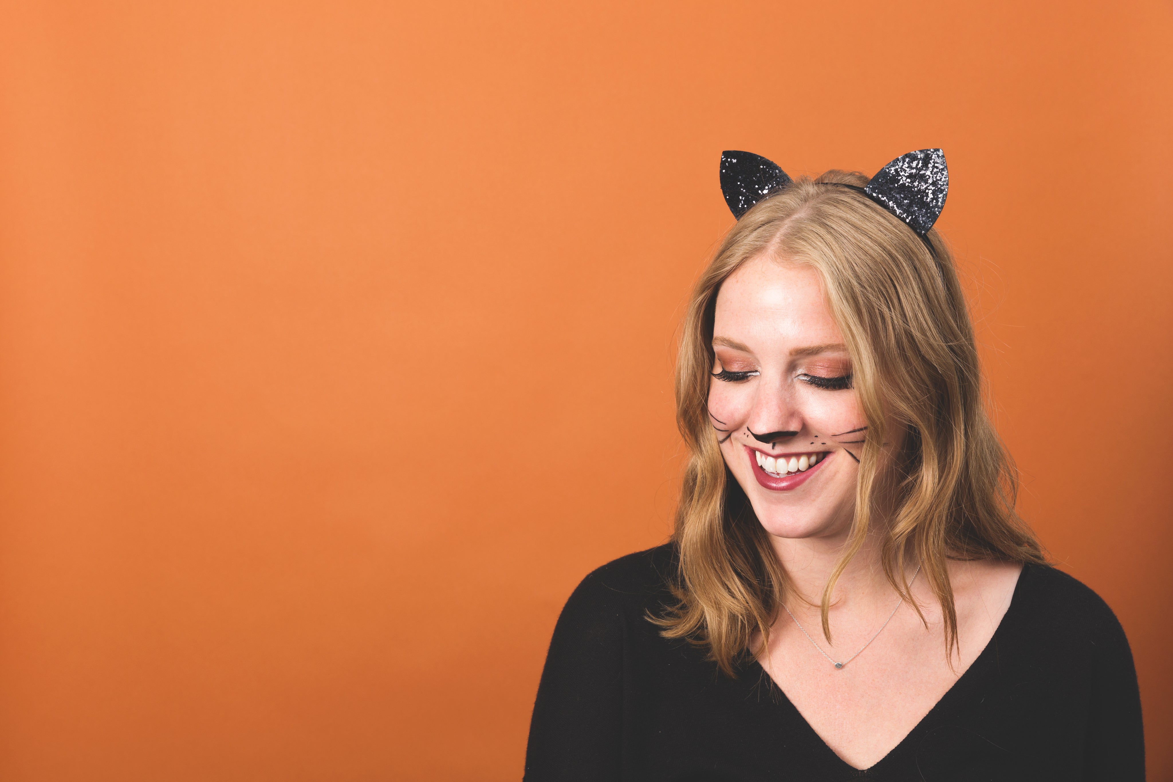 woman in a halloween cat costume